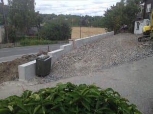 støttemur på privat tomt